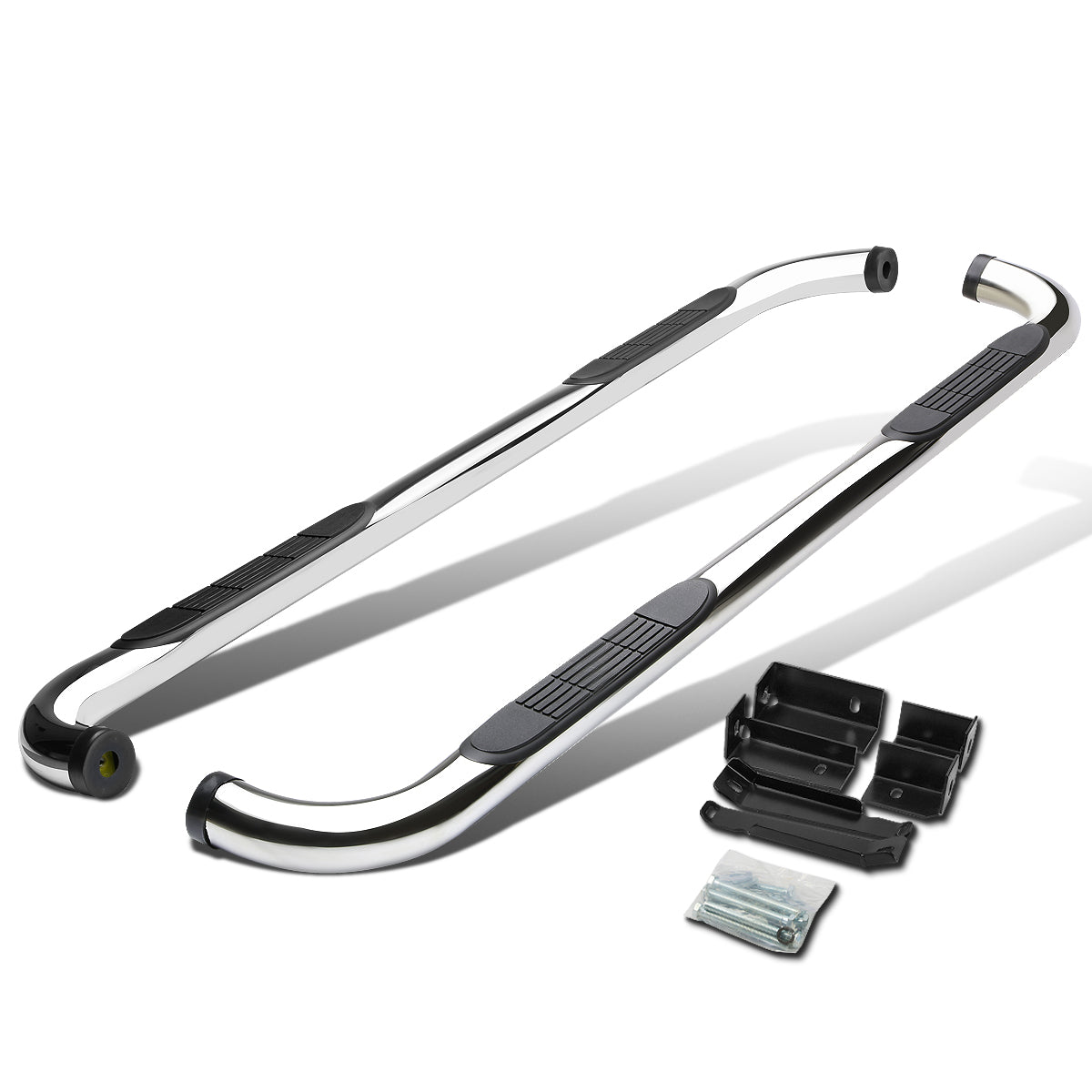 D-Motoring - Running Boards - 3 in. - Polished Stainless Steel - Silver - GMC Yukon XL 1500 / Chevy Avalanche 1500 / Suburban 1500 - 1