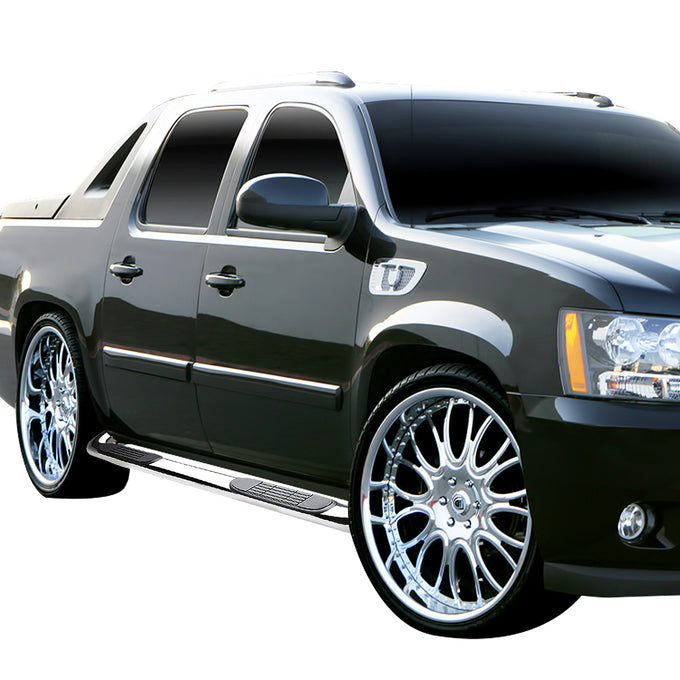 D-Motoring - Running Boards - 3 in. - Polished Stainless Steel - Silver - GMC Yukon XL 1500 / Chevy Avalanche 1500 / Suburban 1500 - 5