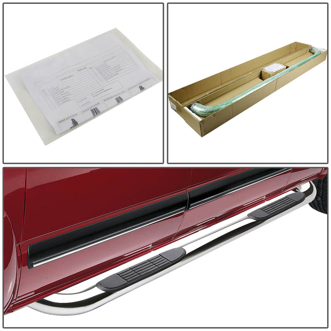 D-Motoring - Running Boards - 3 in. - Silver - GMC Sierra Extended Cab / Chevy Silverado Extended Cab - 4