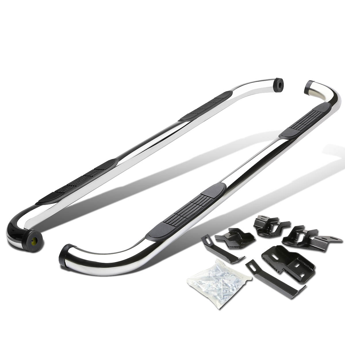 D-Motoring - Running Boards - 3 in. - Silver - RAM 1500 2500 3500 Extended Quad Cab 4Dr / Dodge RAM 2500 3500 Extended Quad Cab 4Dr - 1