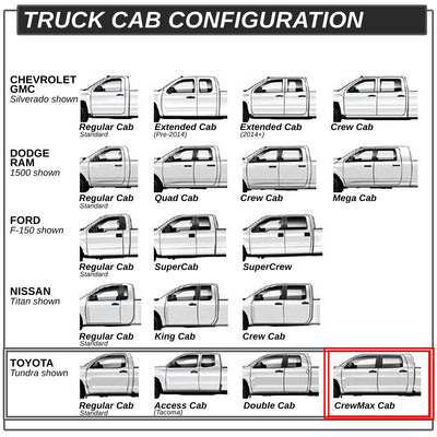 D-Motoring - Running Boards - 3 in. - Black - 07-16 Toyota Tundra Extended Crew(CrewMax) Cab - 5