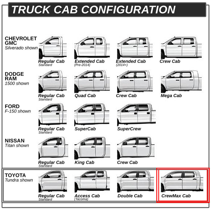 D-Motoring - Running Boards - 3 in. - Black - 07-16 Toyota Tundra Extended Crew(CrewMax) Cab - 5