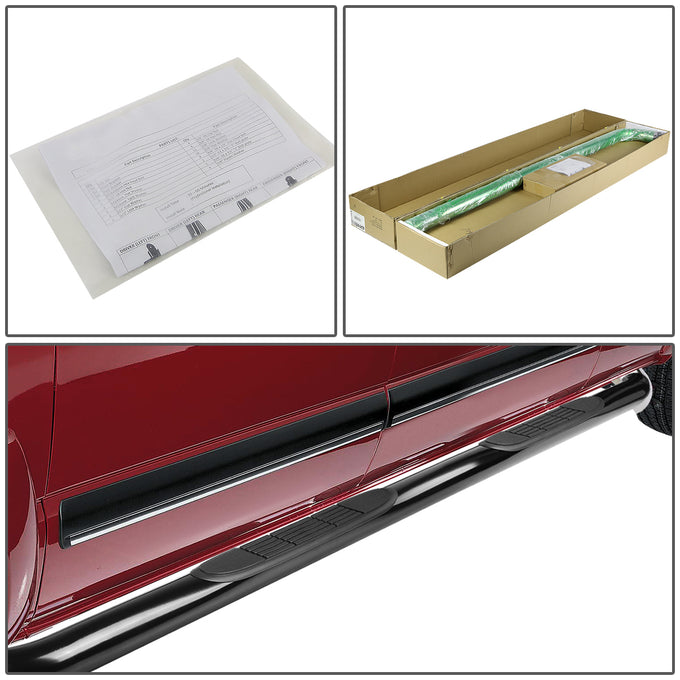 D-Motoring - Running Boards - 3 in. - Black - Carbon Steel - 05-16 Nissan Frontier Crew Cab - 4