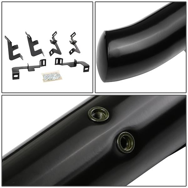 18-19 Jeep Wrangler JL 4Dr 3 in.  Running Boards Side Step Nerf Bars - Mild Steel - Pair - STEPB-3-062-BK - 3