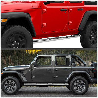 18-19 Jeep Wrangler JL 4Dr 3 in.  Running Boards Side Step Nerf Bars - Stainless Steel - STEPB-3-062-SS - 5