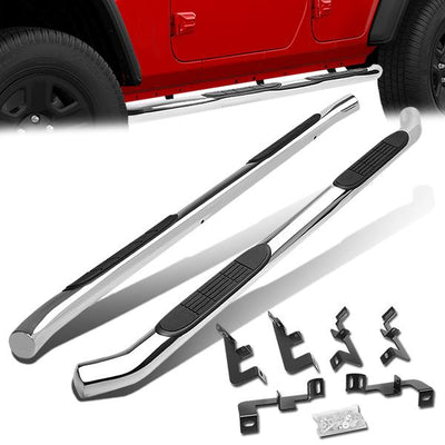18-19 Jeep Wrangler JL 4Dr 3 in.  Running Boards Side Step Nerf Bars - Stainless Steel - STEPB-3-062-SS - 1