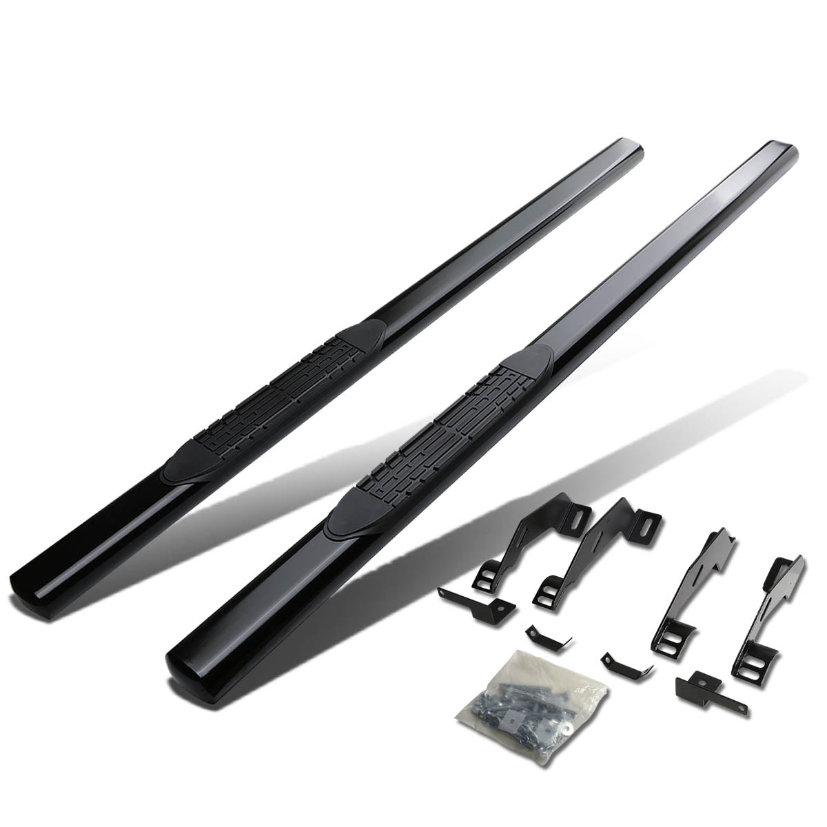 D-Motoring - Running Boards - 4 in. - Black - Oval - Chevy C1500 / C2500 / C3500 / K1500 / K2500 / K3500 - 1