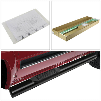 D-Motoring - Running Boards - 4 in. - Black - Oval - GMC Sierra Standard Cab / Chevy Silverado Standard Cab - 4