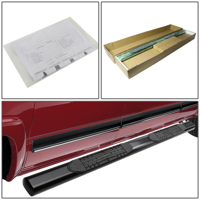 D-Motoring - Running Boards - 4 in. - Black - Oval - 04-14 Ford F-150 Super Cab (Extended) - 4