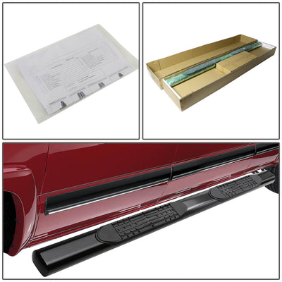 D-Motoring - Running Boards - 4 in. - Black - Oval - Chevy Silverado Crew Cab / GMC Sierra Crew Cab - 4