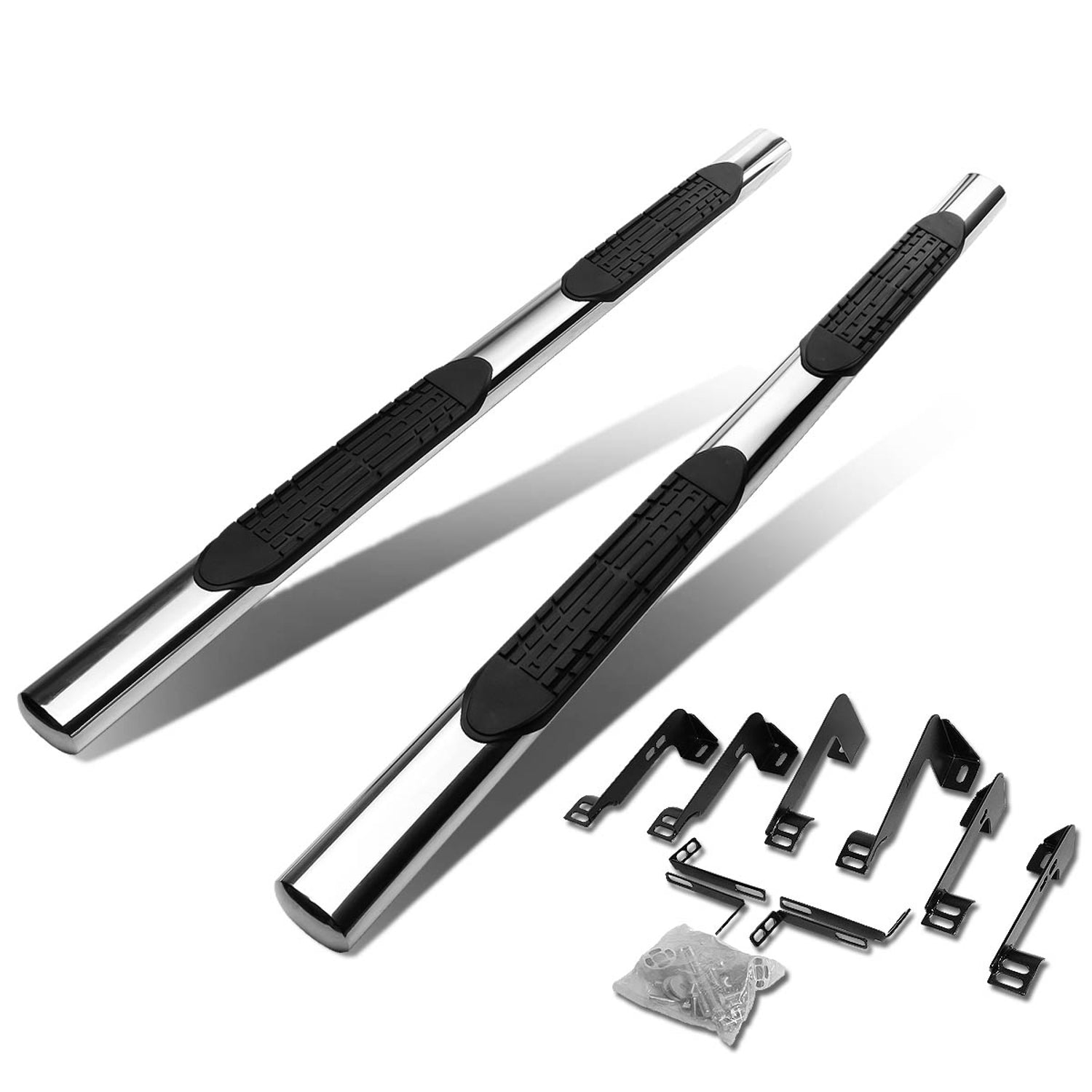 D-Motoring - Running Boards - 4 in. - Oval - Chevy Silverado Crew Cab / GMC Sierra Crew Cab - 1