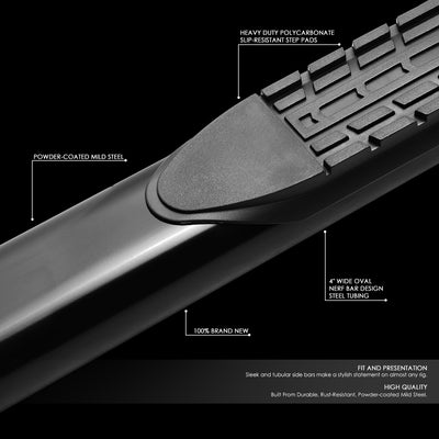 D-Motoring - Running Boards - 4 in. - Black - Pair - 15-18 Ford F-150 Crew Cab - 2