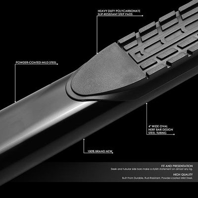 2019 Ram 1500 Quad (Extended) Cab 4 in.  Running Boards Side Step Nerf Bars - Oval - STEPB-4-891-BK - 2