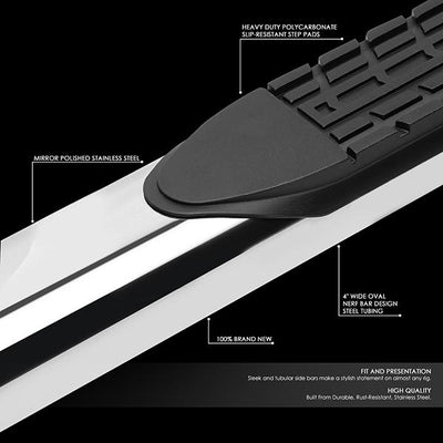 2019 Ram 1500 Quad (Extended) Cab 4 in.  Running Boards Side Step Nerf Bars - Oval - STEPB-4-891-SS - 2