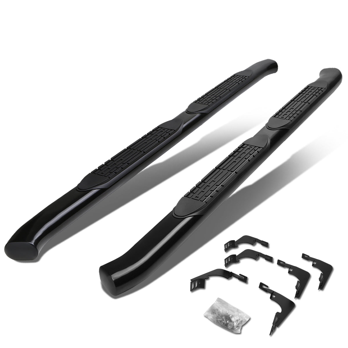 D-Motoring - Running Boards - 4 in. - Black - Curved Oval - Chevy Colorado Extended Cab / GMC Canyon Extended Cab - 1