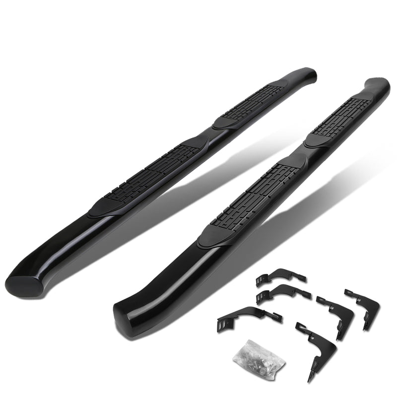 D-Motoring - Running Boards - 4 in. - Black - Curved Oval - Chevy Colorado Extended Cab / GMC Canyon Extended Cab - 1