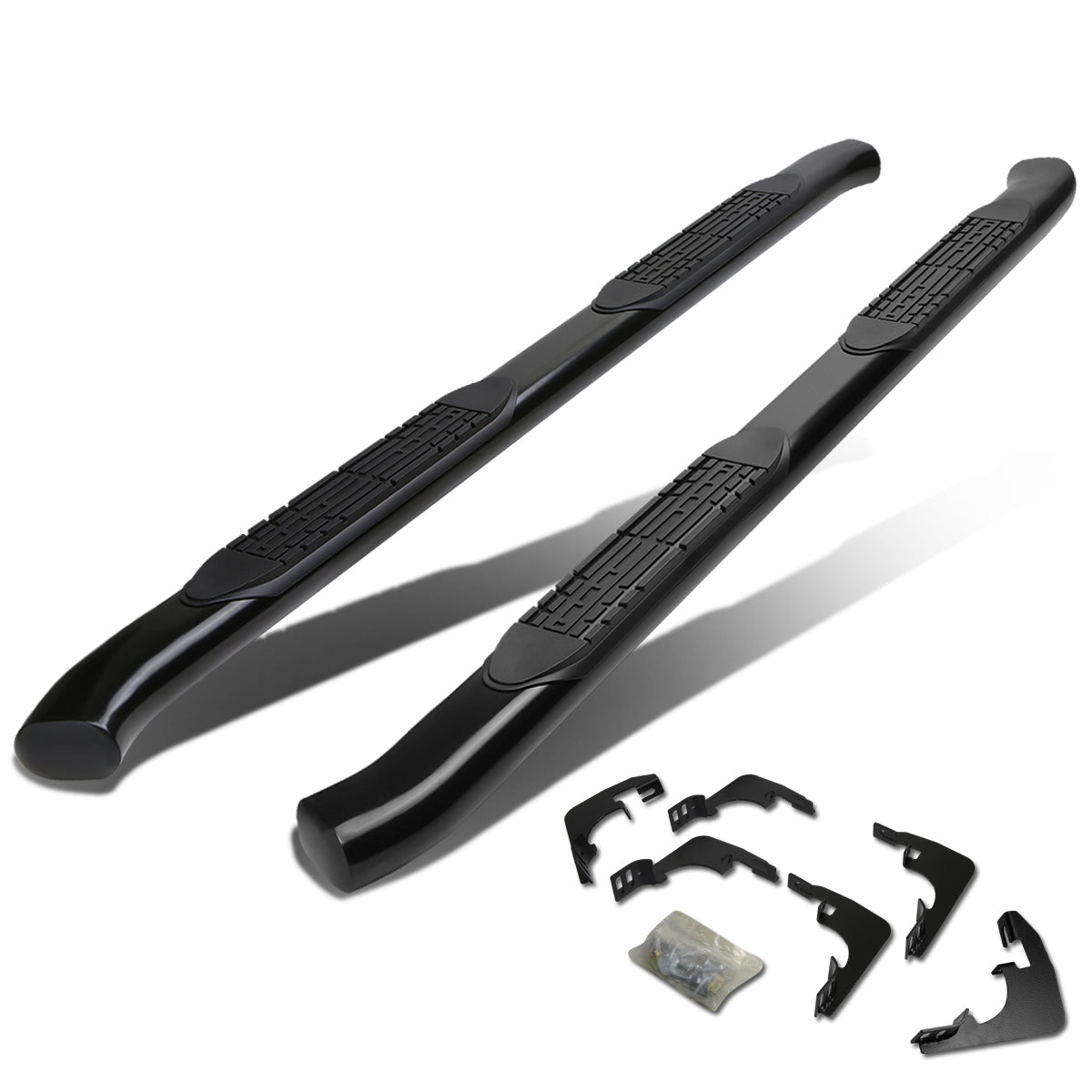 D-Motoring - Running Boards - 4 in. - Black - Curved Oval - Chevy Colorado Crew Cab / GMC Canyon Crew Cab - 1