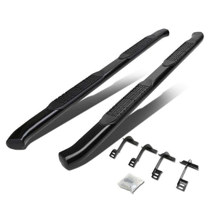D-Motoring - Running Boards - 4 in. - Black - Curved Oval - 15-16 Ford F-150 Extended Cab - 1