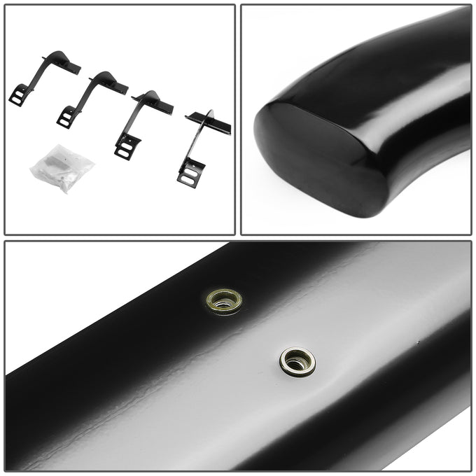 D-Motoring - Running Boards - 4 in. - Black - Curved Oval - 15-16 Ford F-150 Extended Cab - 3