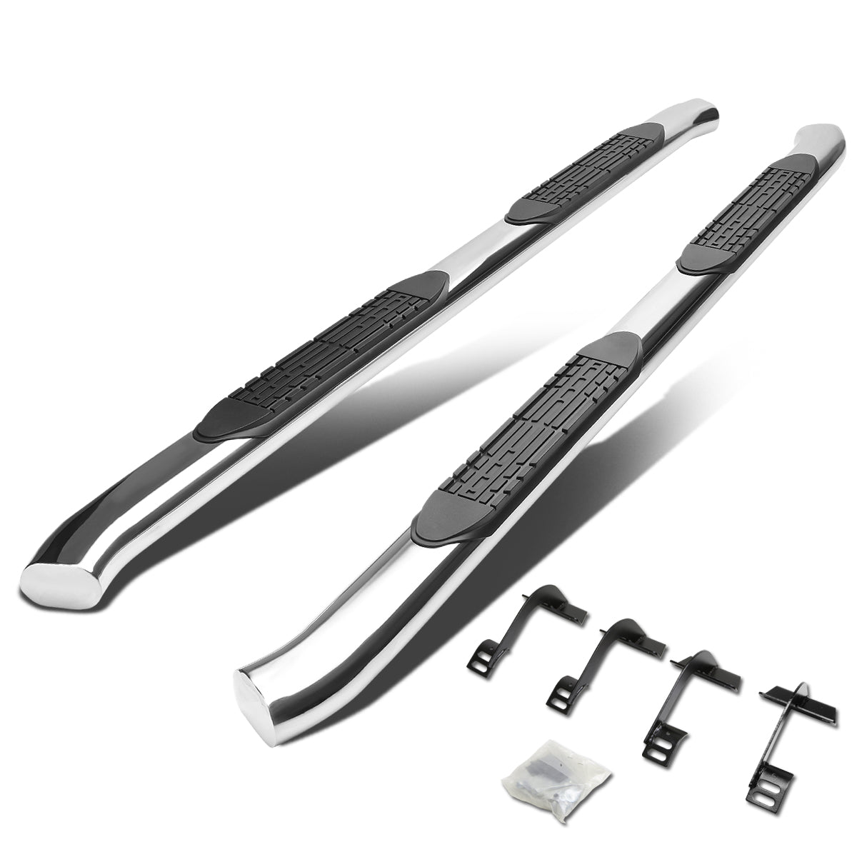 D-Motoring - Running Boards - 4 in. - Curved Oval - 15-16 Ford F-150 Extended Cab - 1