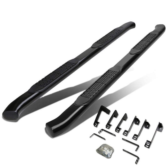 D-Motoring - Running Boards - 4 in. - Black - Curved Oval - GMC Sierra Extended Cab / Chevy Silverado Extended Cab - 1