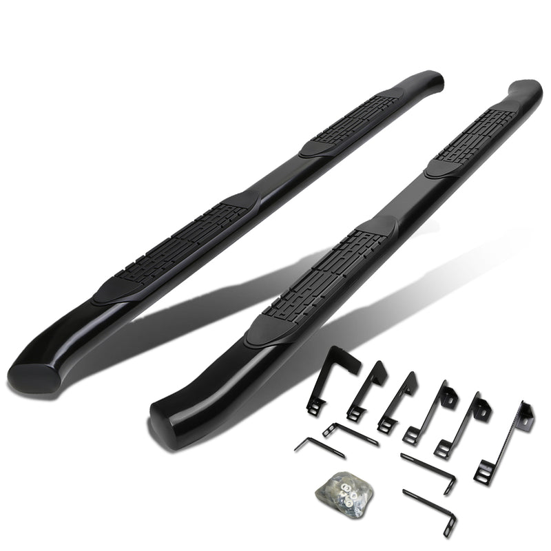 D-Motoring - Running Boards - 4 in. - Black - Curved Oval - GMC Sierra Extended Cab / Chevy Silverado Extended Cab - 1