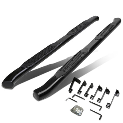 D-Motoring - Running Boards - 4 in. - Black - Curved Oval - Chevy Silverado Crew Cab / GMC Sierra Crew Cab - 1