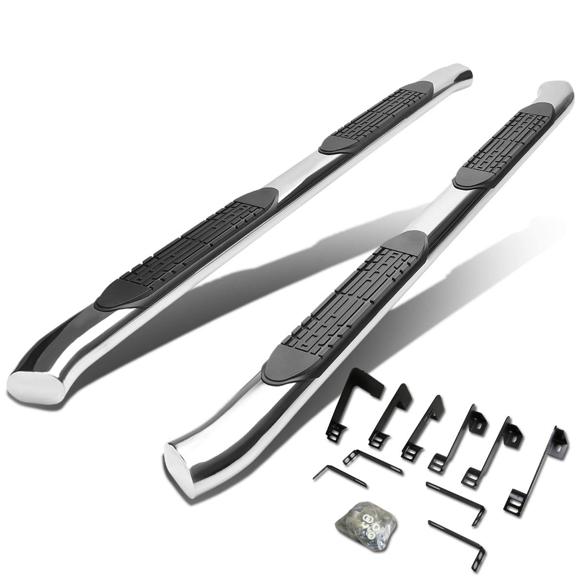 D-Motoring - Running Boards - 4 in. - Curved Oval - Chevy Silverado Crew Cab / GMC Sierra Crew Cab - 1