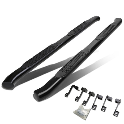 D-Motoring - Running Boards - 4 in. - Black - Curved Oval - Dodge RAM 1500 / 2500 / 3500 Extended Quad Cab 4-Door - 1
