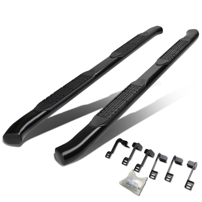 D-Motoring - Running Boards - 4 in. - Black - Curved Oval - Dodge RAM 1500 / 2500 / 3500 Extended Quad Cab 4-Door - 1