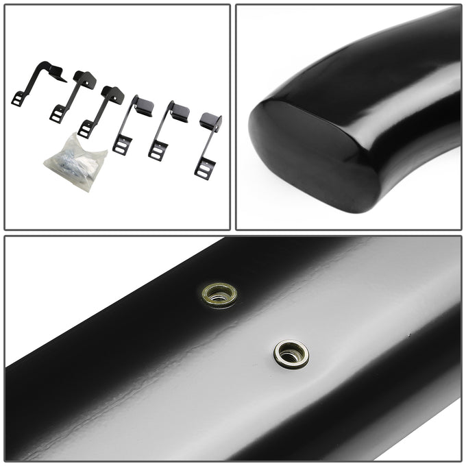 D-Motoring - Running Boards - 4 in. - Black - Curved Oval - Dodge RAM 1500 / 2500 / 3500 Extended Quad Cab 4-Door - 3