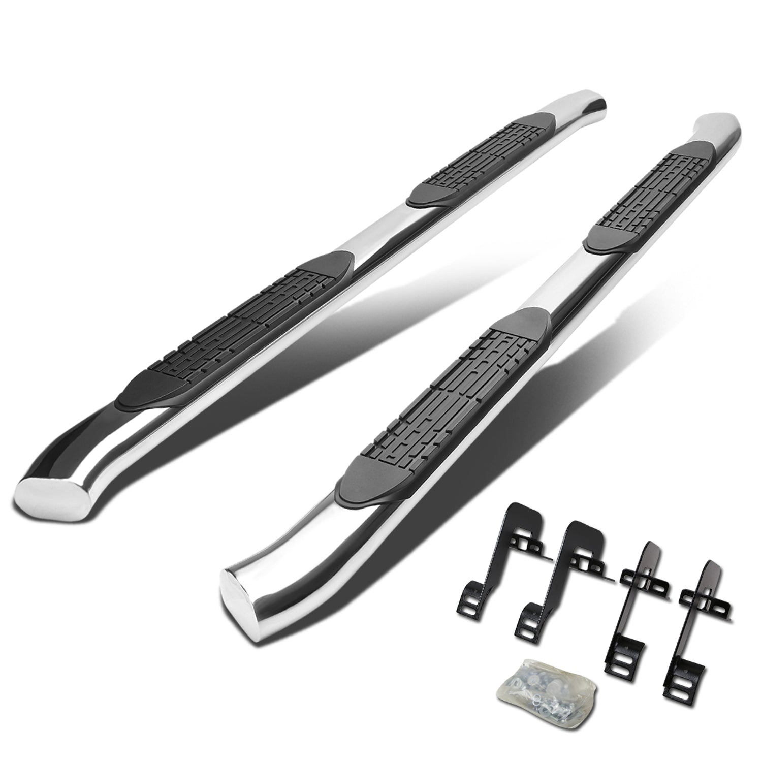 D-Motoring - Running Boards - 4 in. - Curved Oval - 04-14 Ford F-150 Extended Cab - 1