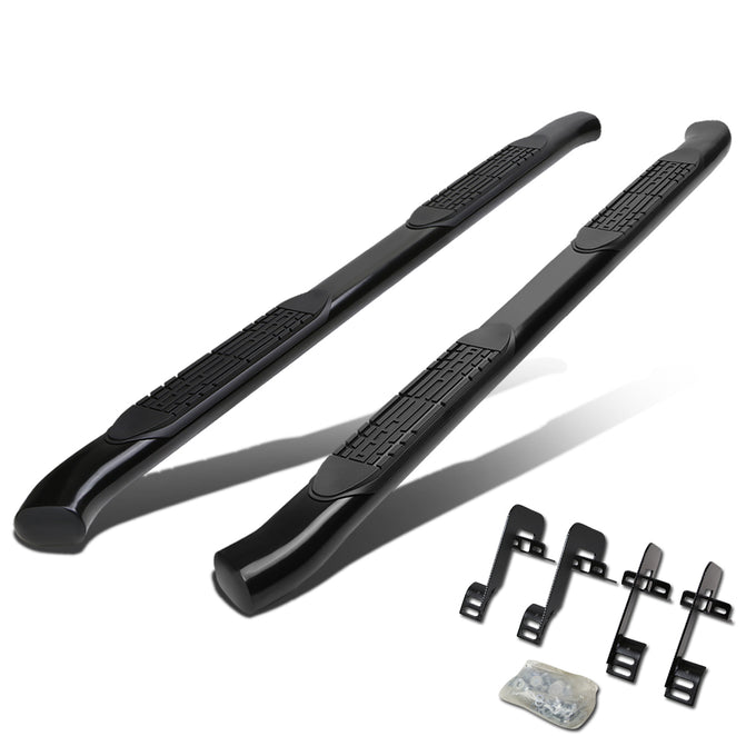 D-Motoring - Running Boards - 4 in. - Black - Curved Oval - 04-14 Ford F-150 Crew Cab - 1