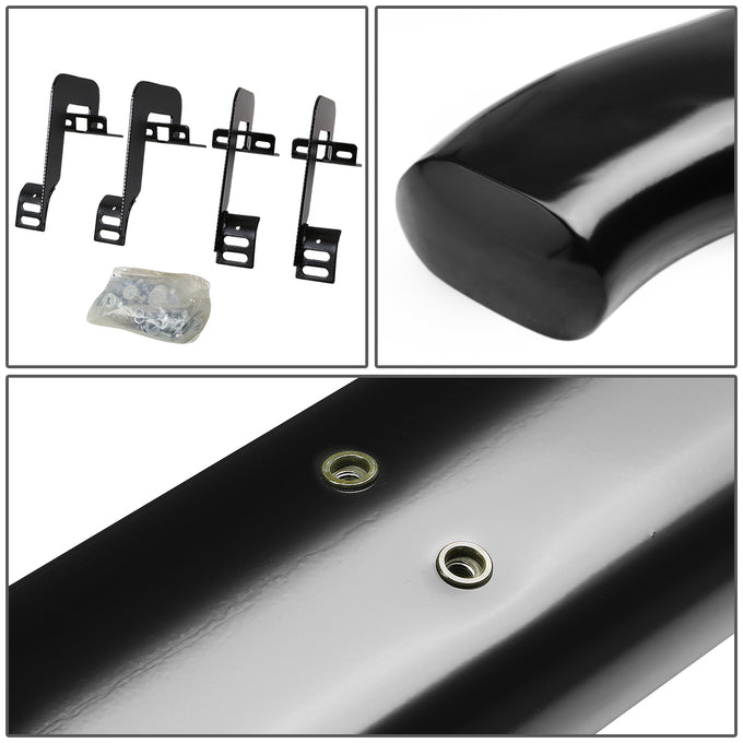 D-Motoring - Running Boards - 4 in. - Black - Curved Oval - 04-14 Ford F-150 Crew Cab - 3