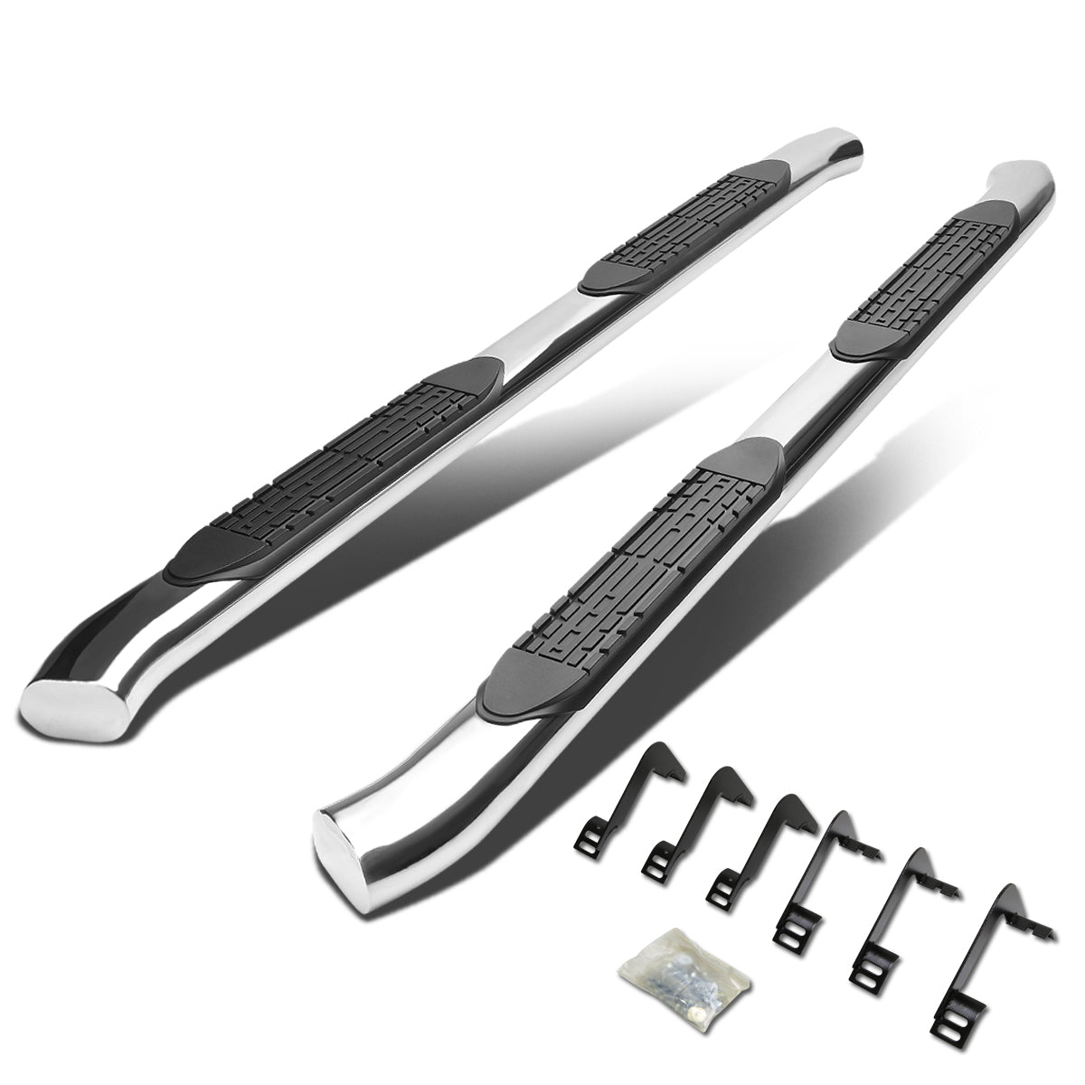 D-Motoring - Running Boards - 4 in. - Curved Oval - 04-15 Nissan Titan Extended Cab (King) - 1