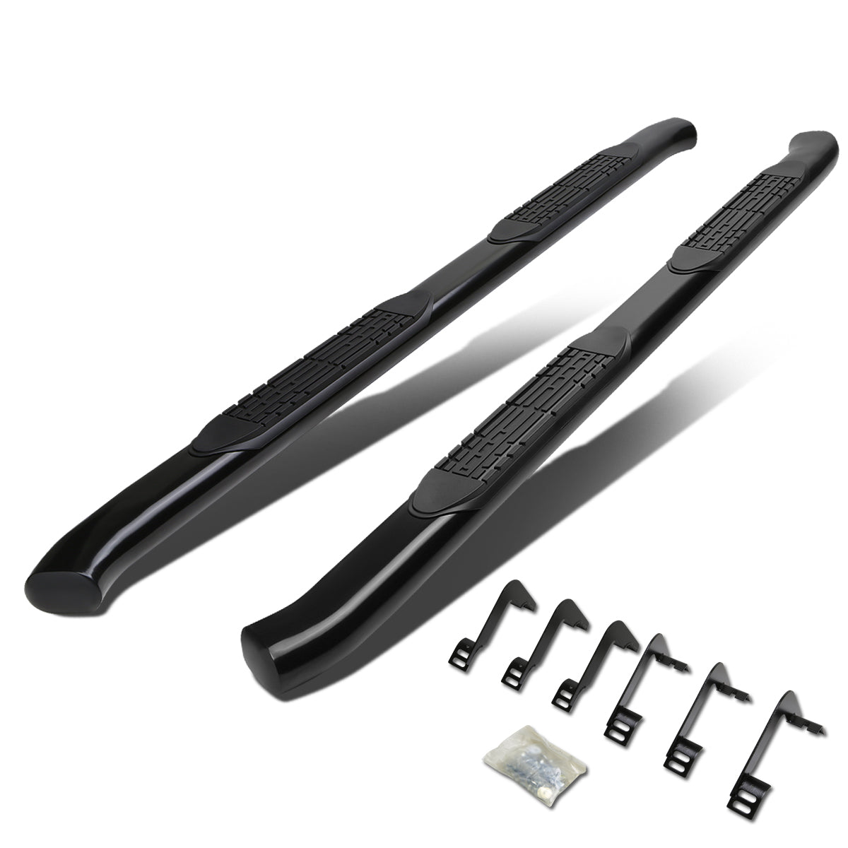 D-Motoring - Running Boards - 4 in. - Black - Curved Oval - 04-15 Nissan Titan Crew Cab (King) - 1