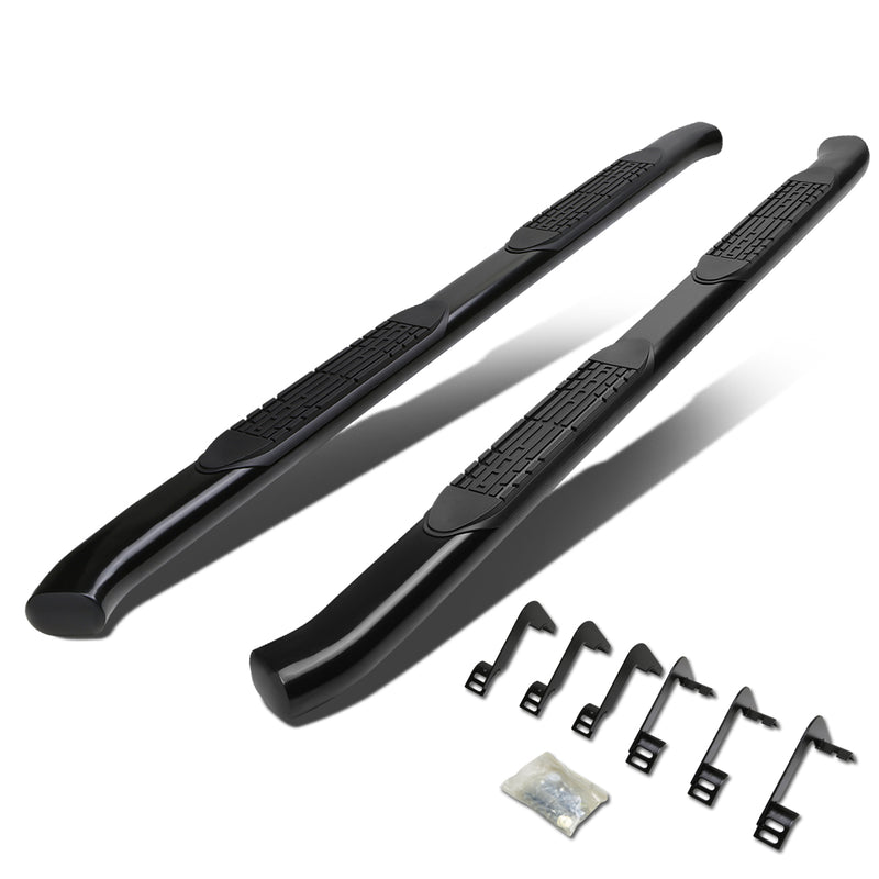 D-Motoring - Running Boards - 4 in. - Black - Curved Oval - 04-15 Nissan Titan Crew Cab (King) - 1