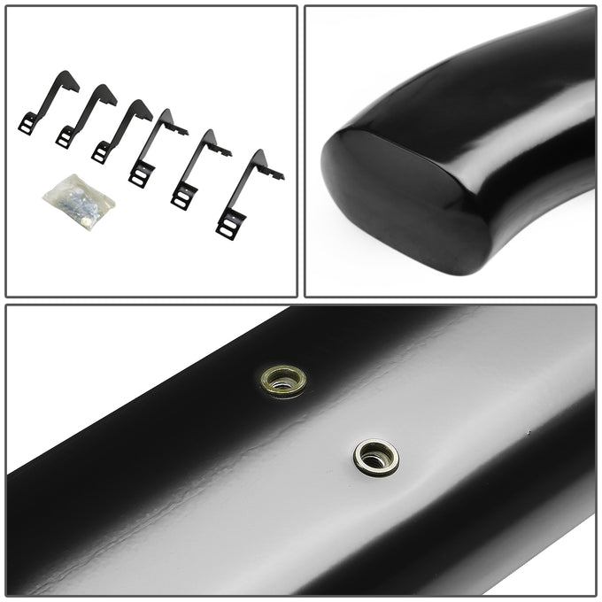D-Motoring - Running Boards - 4 in. - Black - Curved Oval - 04-15 Nissan Titan Crew Cab (King) - 3