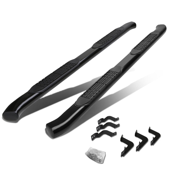 D-Motoring - Running Boards - 4 in. - Black - Curved Oval - 07-17 Toyota Tundra Crew Max (Extended Crew) - 1