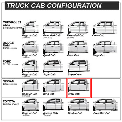 D-Motoring - Running Boards - 5 in. - Light Weight - Aluminum - 04-18 Nissan Titan Crew Cab - 6