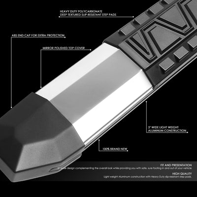 D-Motoring - Running Boards - 5 in. - Light Weight - Aluminum - 15-18 Ford F-150 Extended Cab - 2