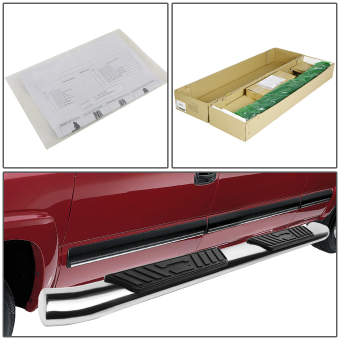 D-Motoring - Running Boards - 5 in. - Curved Oval - GMC Sierra Extended Cab / Chevy Silverado Extended Cab - 4