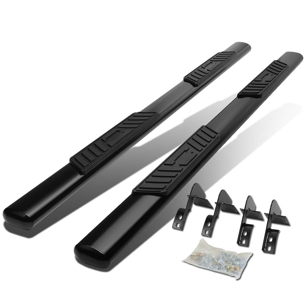D-Motoring - Running Boards - 5 in. - Black - Oval - RAM 1500 / 2500 / 3500 / Dodge RAM 2500 / 3500 / 1500 Crew Cab 4-Door - 1