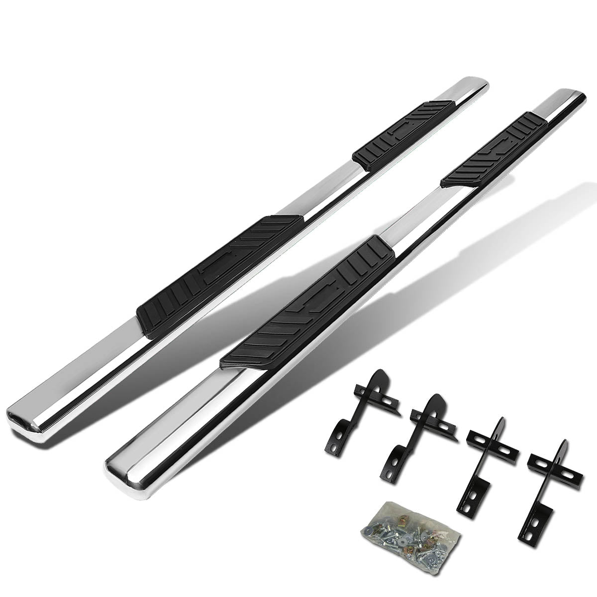 D-Motoring - Running Boards - 5 in. - Oval - Ford F-150 Crew Cab (Super Crew) / Lincoln Mark LT - 1