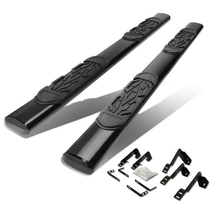 D-Motoring - Running Boards - 6 in. - Black - Oval - GMC Sierra Extended Cab / Chevy Silverado Extended Cab - 1