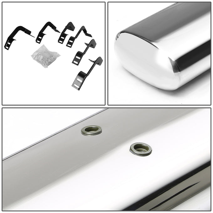 D-Motoring - Running Boards - 6 in. - Oval - Silver - Dodge RAM 1500 / 2500 / 3500 Extended Quad Cab 4-Door - 3