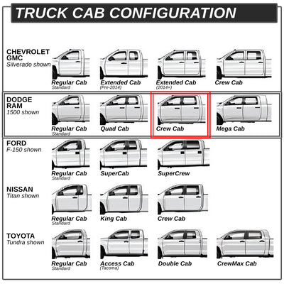 D-Motoring - Running Boards - 6 in. - Black - Oval - Dodge RAM 1500 / 2500 / 3500 Crew Cab 4-Door - 5