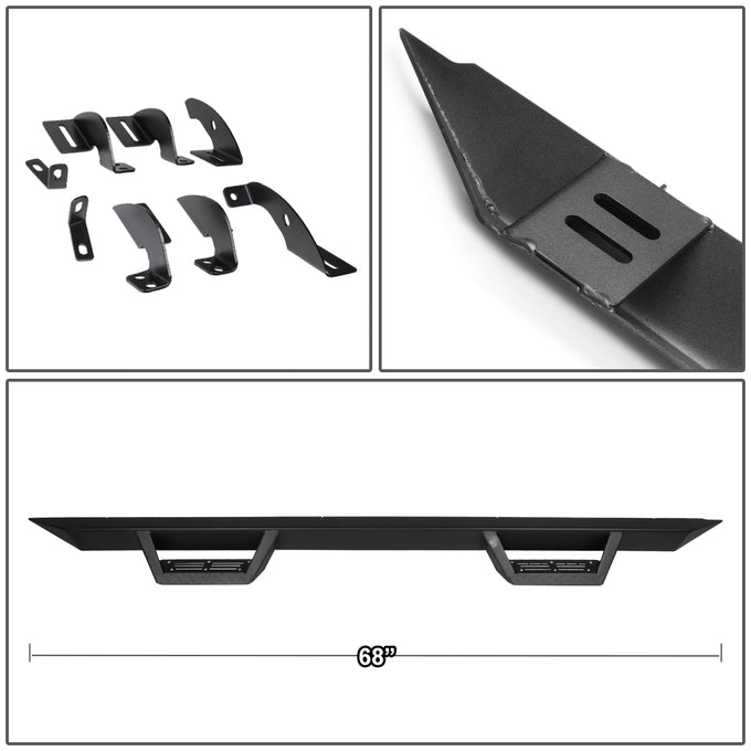 D-Motoring - Running Boards+Downpipe Step Pad - 3 in. - 05-17 Toyota Tacoma Extended (Access) Cab - 4