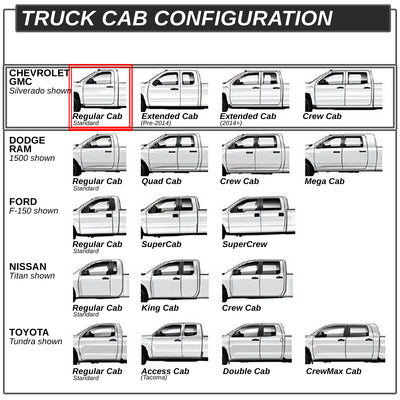 D-Motoring - Running Boards - 6 in. - Chevy Silverado 1500 / 2500HD / 3500HD Standard Cab / GMC Sierra 1500 Standard Cab - 5