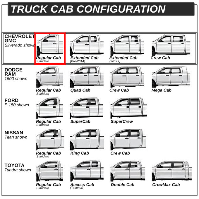 D-Motoring - Running Boards - 6 in. - Chevy Silverado 1500 / 2500HD / 3500HD Standard Cab / GMC Sierra 1500 Standard Cab - 5